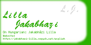 lilla jakabhazi business card